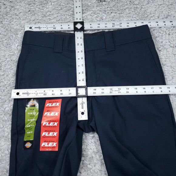 Dickies Slim Fit Tapered Twill Flex Dark Blue Work Pants Men's Size 34 x 30 - Picture 7 of 8